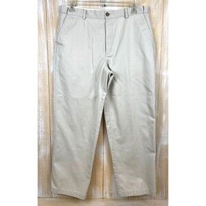 LL Bean Men's Comfort Waist Flat Khaki Pants Beige Slacks 36 x 29 (Actual 28)
